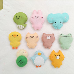 受注製作】選べる！フェルト動物のマグネット・ストラップ・ネームタグ