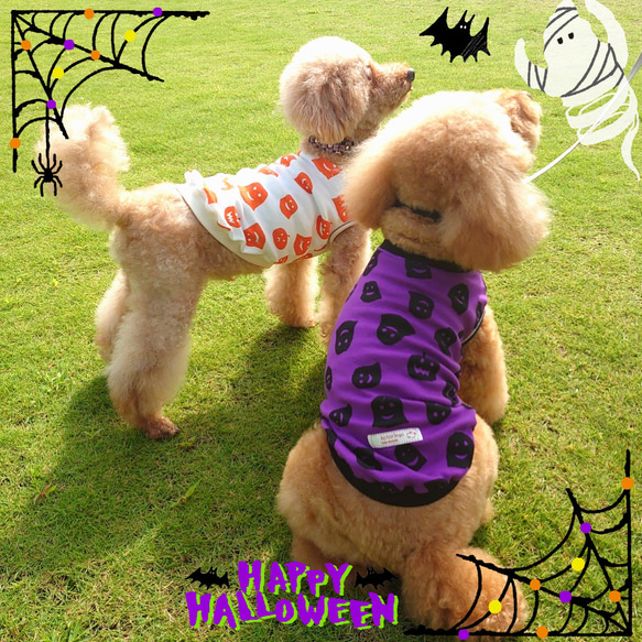 【犬服】 ハロウィン モンスター❢  スムースニット タンクトップ 1枚目の画像