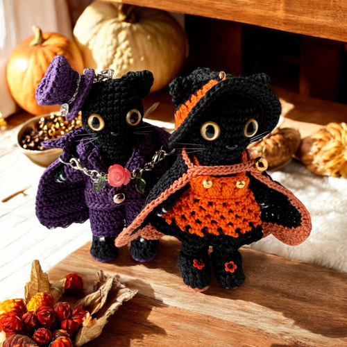 専用★　ハロウィンチャーム　猫カフェ　ヒョウ柄バッグチャーム　ハンドメイド 専用☆ ハロウィンチャーム 猫カフェ ヒョウ柄バッグチャーム