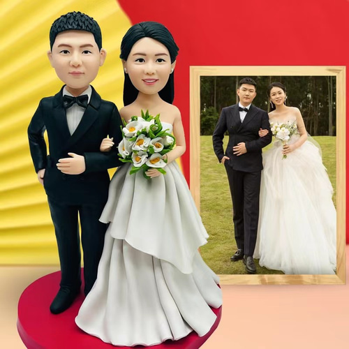 【限定販売】 オーダーメイド】お写真入からのオリジナルフィギュア人形/結婚 人形