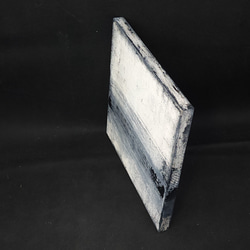 ひろ・あおき　作　「盤033」　アクリル/木製パネル　S3　27.3x27.3cm　抽象絵画　現代アート　スクエア 16枚目の画像