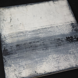 ひろ・あおき　作　「盤033」　アクリル/木製パネル　S3　27.3x27.3cm　抽象絵画　現代アート　スクエア 8枚目の画像