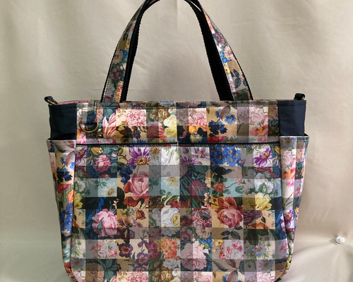 トートバッグ ハンドメイド リバティ アーカイブギンガム キャリーオンベルト - メルカリ