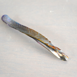 Titanium hairpin・飾り羽のチタンヘアピン７８mm 2枚目の画像