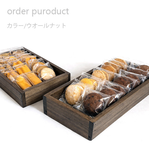 受注生産　10箱　ベーカリーウッドボックス　Mサイズ　パン　ケース　お菓子 ディスプレイウッドボックス /m/オークカラー サイズオーダー可 お菓子
