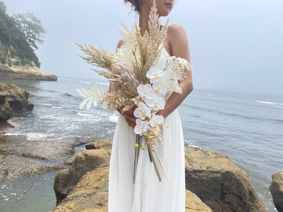 アートフラワーブーケ　ウエディングブーケ　アーティフィシャルフラワー　ナチュラルウエディング 