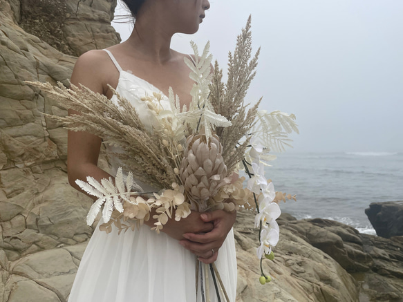 アートフラワーブーケ　ウエディングブーケ　アーティフィシャルフラワー　ナチュラルウエディング 