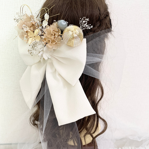 BIGリボン　水引×紐　髪飾り　ヘッドドレス