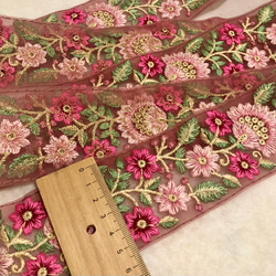 インド刺繍リボン　スモーキーピンク 3枚目の画像