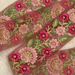 インド刺繍リボン　スモーキーピンク 1枚目の画像