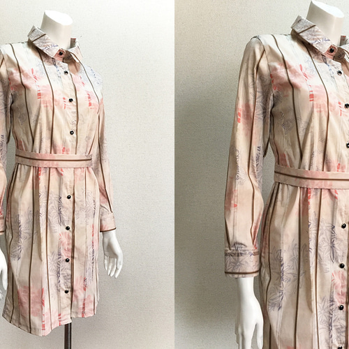 1点もの・デザイン画付き】イタリア製ストライプ生地シャツ型  