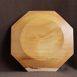 木製八角形皿（クワ）no.2 2枚目の画像