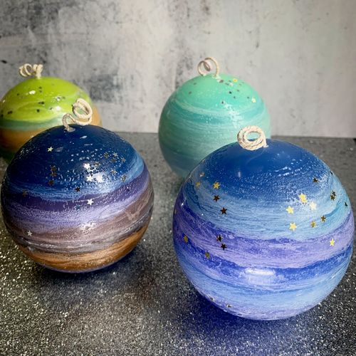 星に願いを レイヤー地球キャンドル 惑星キャンドル 球体が好き