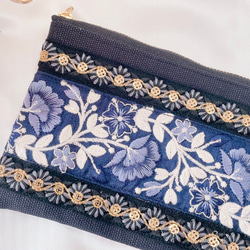 インド刺繍リボン　フラットポーチ　専用ページ no.10】インド刺繍リボン♡ポーチ♡フラットポーチ♡20