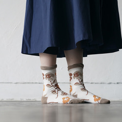 Creema 限量 3 雙襪子套裝復古花卉圖案 ALCEDO 第2張的照片