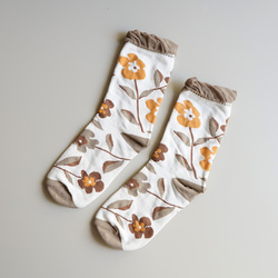 Creema 限量 3 雙襪子套裝復古花卉圖案 ALCEDO 第3張的照片
