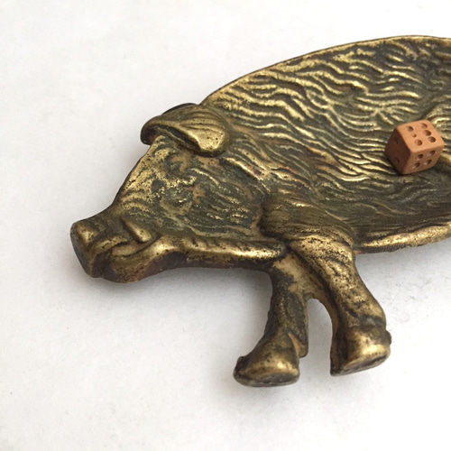 2イギリス製ハンドメイド真鍮壁掛けブタ