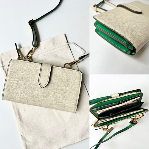 【むー】☆お財布&スマホショルダー ポシェット【ホルスタイン柄】 エッセンスオブポイズン ショルダーポシェット スマホショルダー