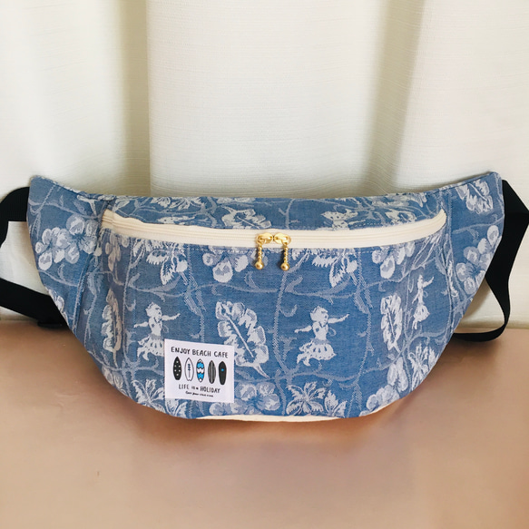 ハンドメイド ショルダーバッグ ハワイアンプリント ダブル