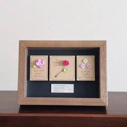 植物標本：薔薇（レッド・ブルー）かぎ針編み レース編み 糸 花 ボタニカル インテリア 3枚目の画像