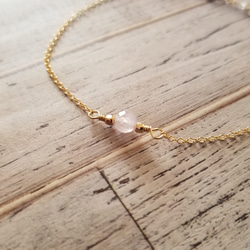 14kgf小さな天然石ブレスレット～プレシャスオパール×ピンク