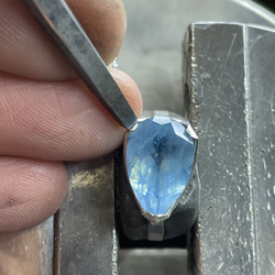 アクアマリン　ペアシェイプカット　ボリューミー5.7ct　シルバーSV925リング 7枚目の画像