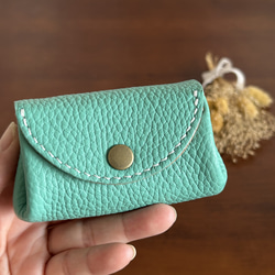 ☆受注生産‪☆ミントグリーンのレザースマートキーケース‬