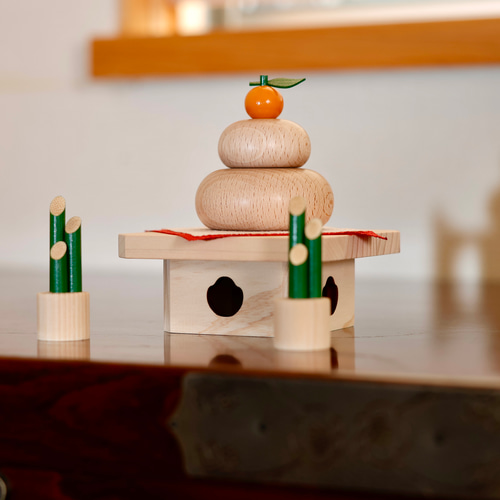 鏡餅 木製 かがみもち 小サイズ 無垢材 門松 お正月 正月飾り その他