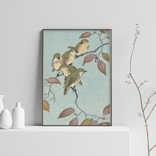 和額　絵画 うぐいす　日本画 楽天市場】楽天スーパーSALE20%OFF 有名 画家 額入りアート 酒井