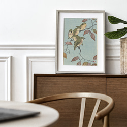 【NO.492】鶯とどんぐりの日本画アートポスター☆ウグイス和柄植物浮世絵和モダン大正ロマンB5A4A3A2A1B5B4 10枚目の画像