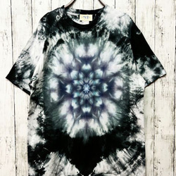 最終価格【未使用】L.G.B. タイダイ　ムラ染総柄ホースプリント　リブTシャツ メンズ トップス ムラ染めダメージ加工Tシャツ タイダイ クルー