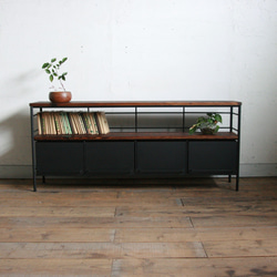 アイアンのドロワーシェルフ 4列3段【サイズオーダー可】 テレビ台