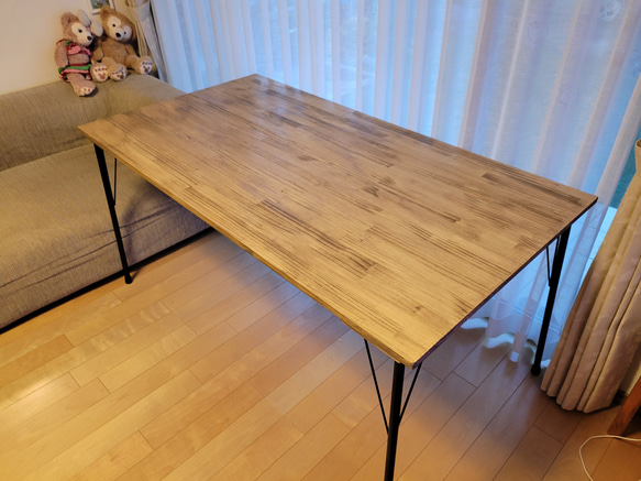 140×60ダイニングテーブル アイアンレッグ ダイニングテーブル 森の