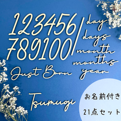【ネームオーダー付き♡】木製月齢フォト typeD/マンスリーフォト 月齢カード 1枚目の画像