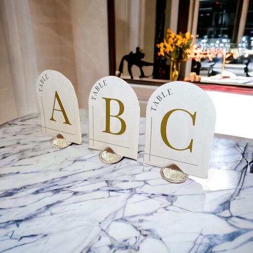 何枚注文しても500円】結婚式 テーブルナンバー アーチ型 シンプル