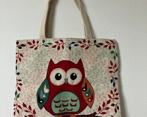 フクロウ刺繍、トートバッグ フクロウ刺繍トートバッグ - メルカリ