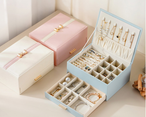 大人可愛い ジュエリーポックス アクセサリーケース レザー 引出し収納