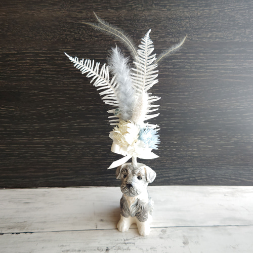 アニマルフラワーベース スティックフラワー付き プリザーブドフラワー