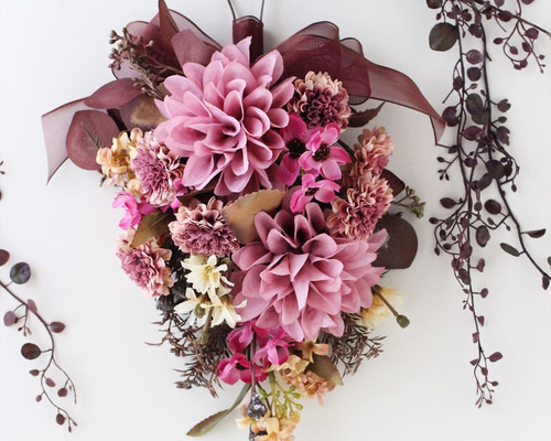 瑠花スイートピンクダリアスワッグ 瑠花様専用スイートピンクダリアスワッグ