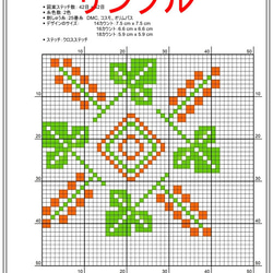 図案　162「チューリップ」tulip,  kogin+cross stitch, こぎん刺し＋クロスステッチ 2枚目の画像