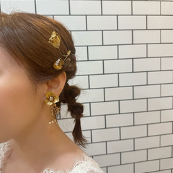 真鍮フラワーコーム　オシャレ花嫁様にブライダルアクセサリー　ウェディングアクセサリー　ヘッドドレス 6枚目の画像