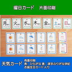 日めくりカレンダー 知育 保育 ひらがな 手作り 【3点セット（カード＆リング＆フック）】 5枚目の画像