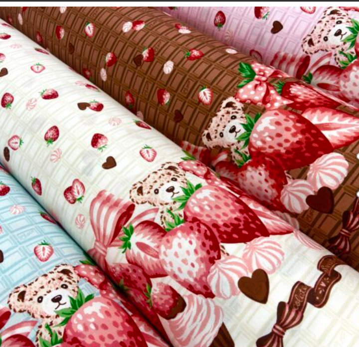 チョコストロベリー柄【オーダー生地見本】