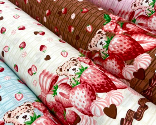 チョコストロベリー柄【オーダー生地見本】 和装小物（帯・半襟） よう