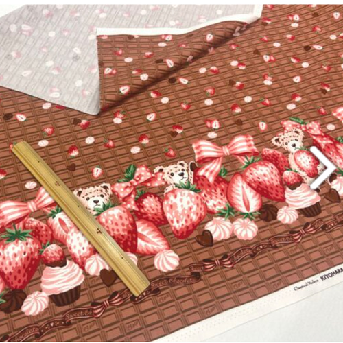 チョコストロベリー柄【オーダー生地見本】 和装小物（帯・半襟） よう