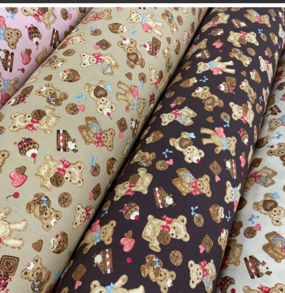 ベアスイーツ柄【オーダー生地見本】 和装小物（帯・半襟） ようか  