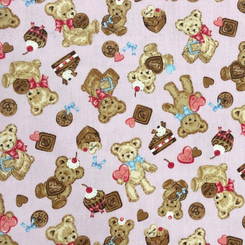 ベアスイーツ柄【オーダー生地見本】 和装小物（帯・半襟） ようか  