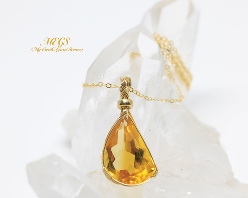n.♡ページです♪ワイヤーラップペンダント◆アメトリン アメトリン ペンダントトップ(天然石 天然石アクセサリー