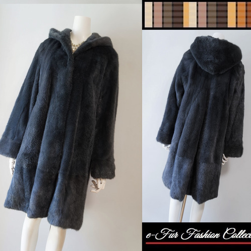 魅力的な長く愛せる一着☆贅沢なミンクのコート毛皮コートフード付リアルファーコート