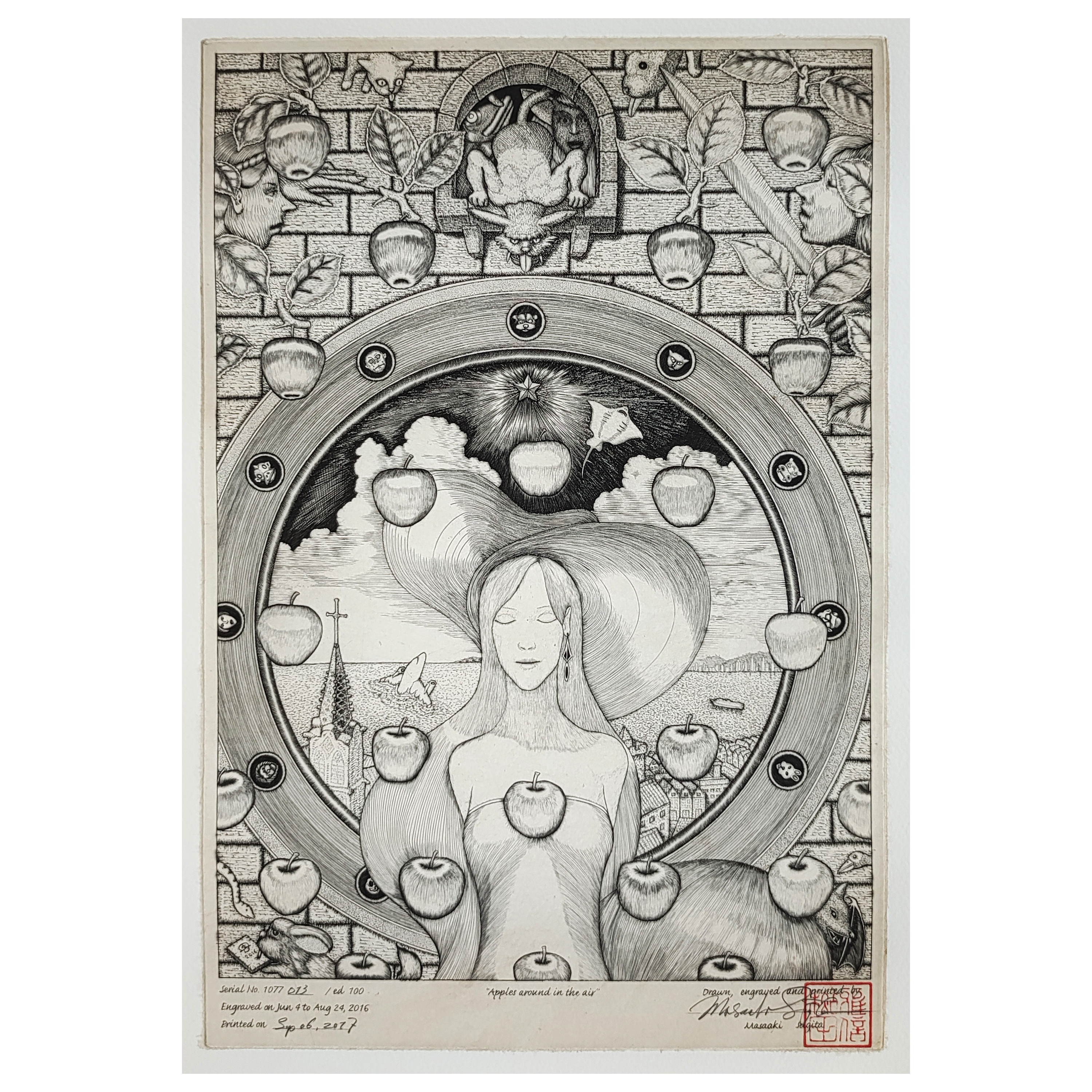 タイトル[知性と知恵]　　高見沢耳のジクレー版画作品　一点物の版画作品です 感情 1/5 限定5部 版画 絵画作品 版画 高見沢耳美術店 通販